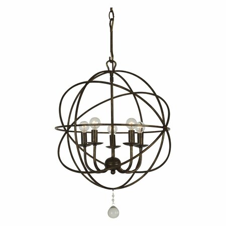 CRYSTORAMA Solaris 5 Light English Bronze Mini Chandelier 9224-EB